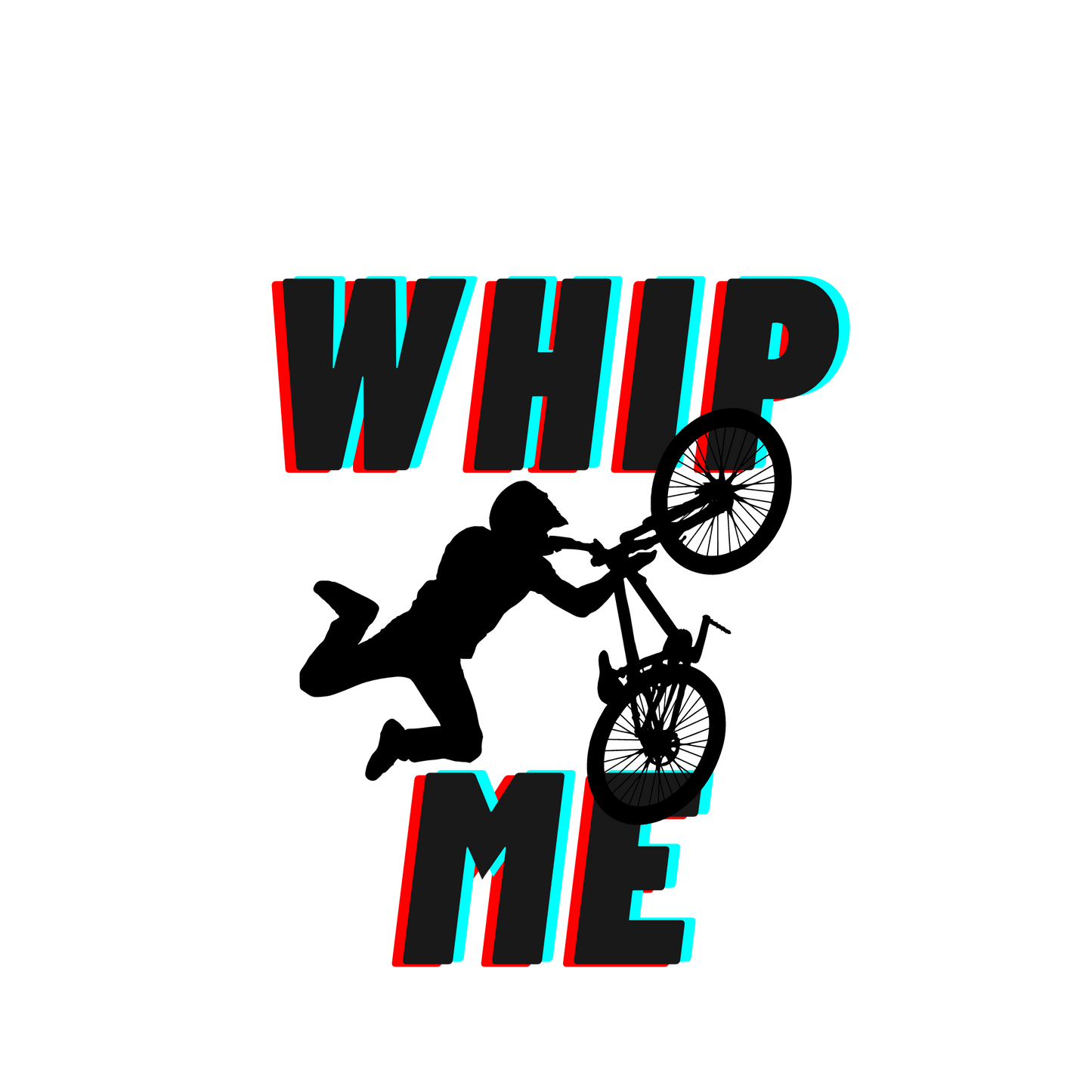 Tailwhips are a staple at all bike parks! Watching the top bikers compete in a whip-off, soaring through the air in rapid succession is another must see! Throw in some some double and triple tailwhips and you've got a treat! The Whip Me funny mountain bike shirt is tribute to all those riders out there whippin' it!